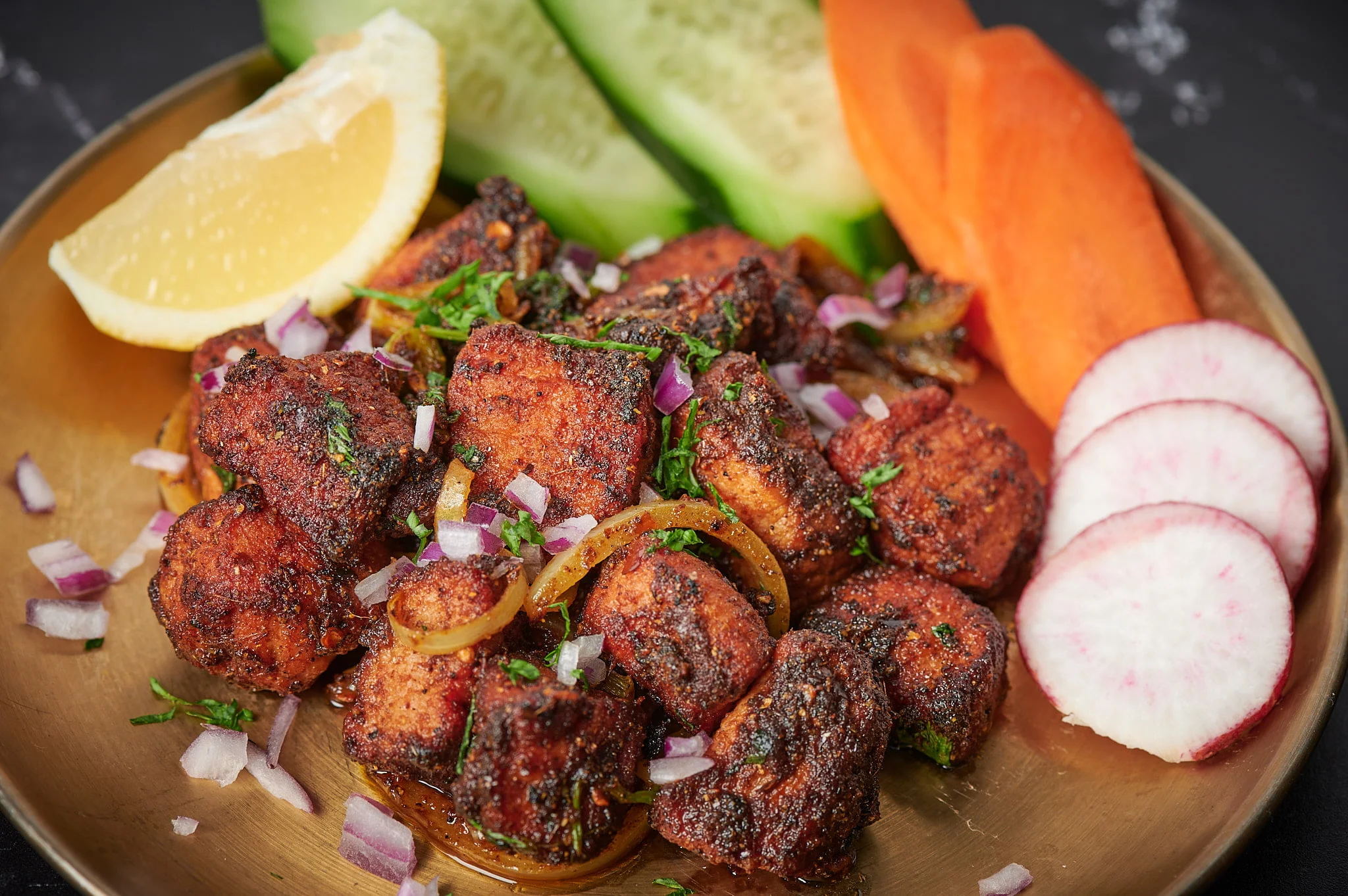 Spanish Octopus captured in food photography.