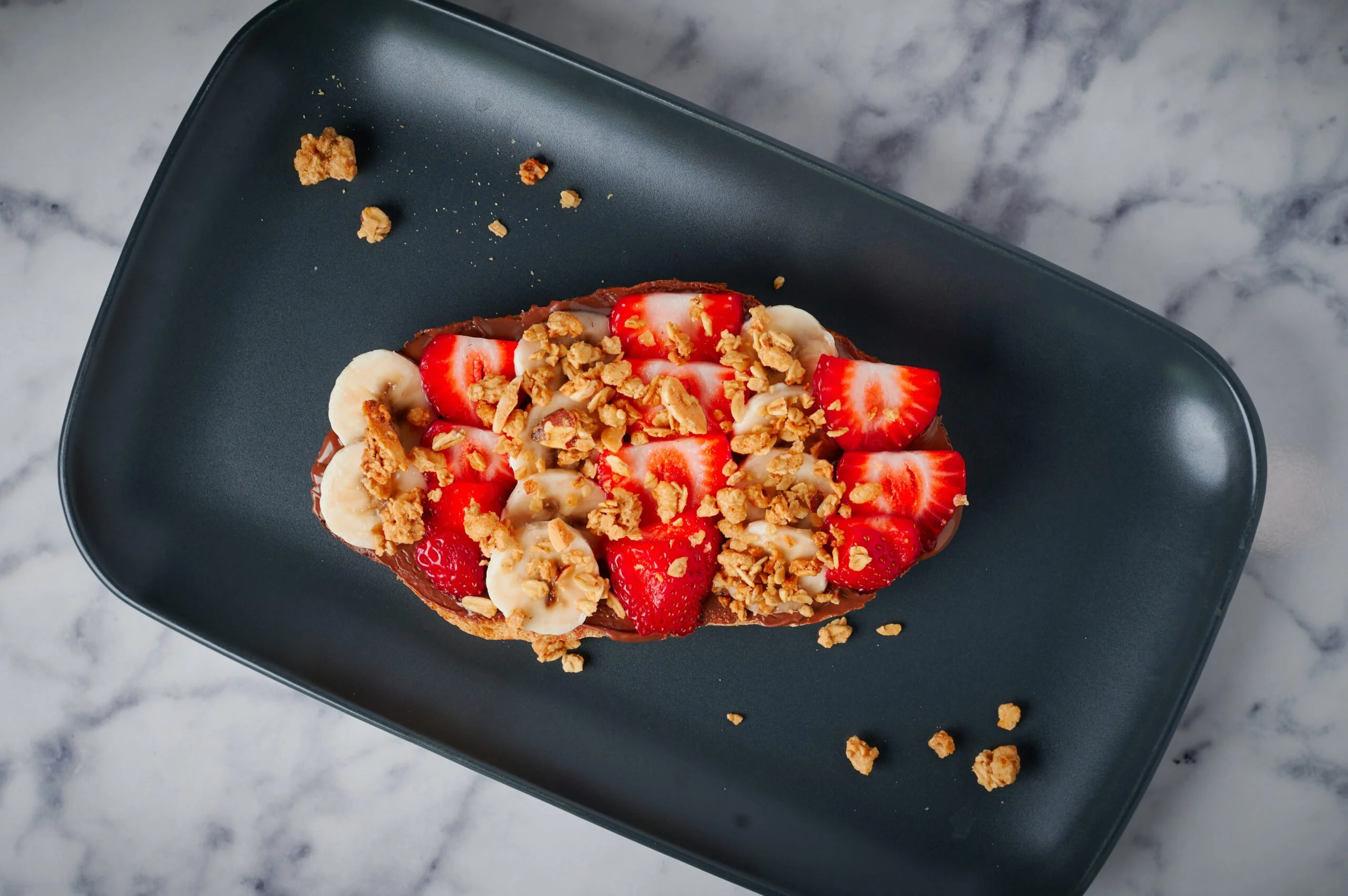 Photograph of Nutella Toast captured in food photography.