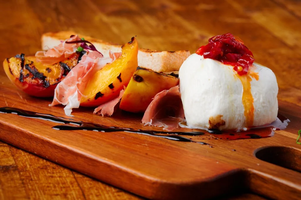 Grilled Peach & Burrata Cheese 